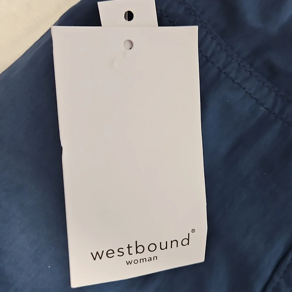 Westbound Parachute‎ Crop Mid Rise Relaxed Leg Pants: Color- Blue: Size- 20W
